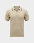 Old Money Ribbed Zip Polo for Men – Saint Tropez, Ivory