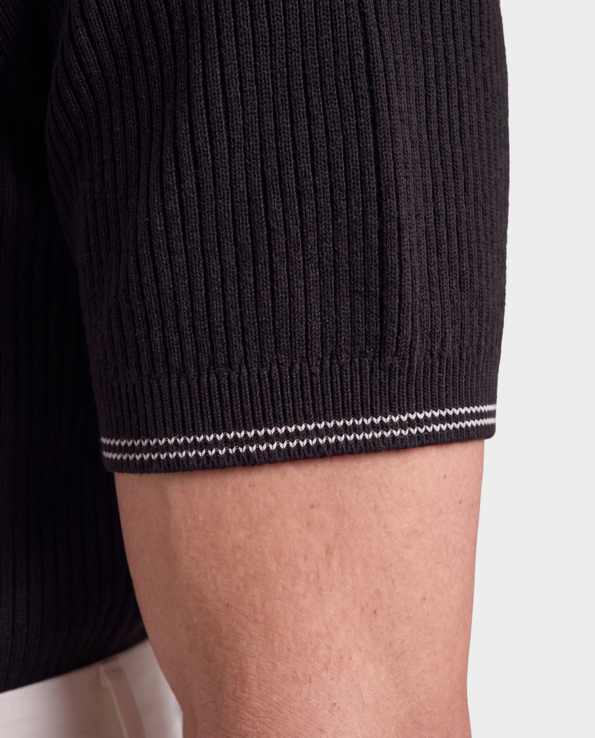 Monaco Noir Old Money Ribbed Zip Polo