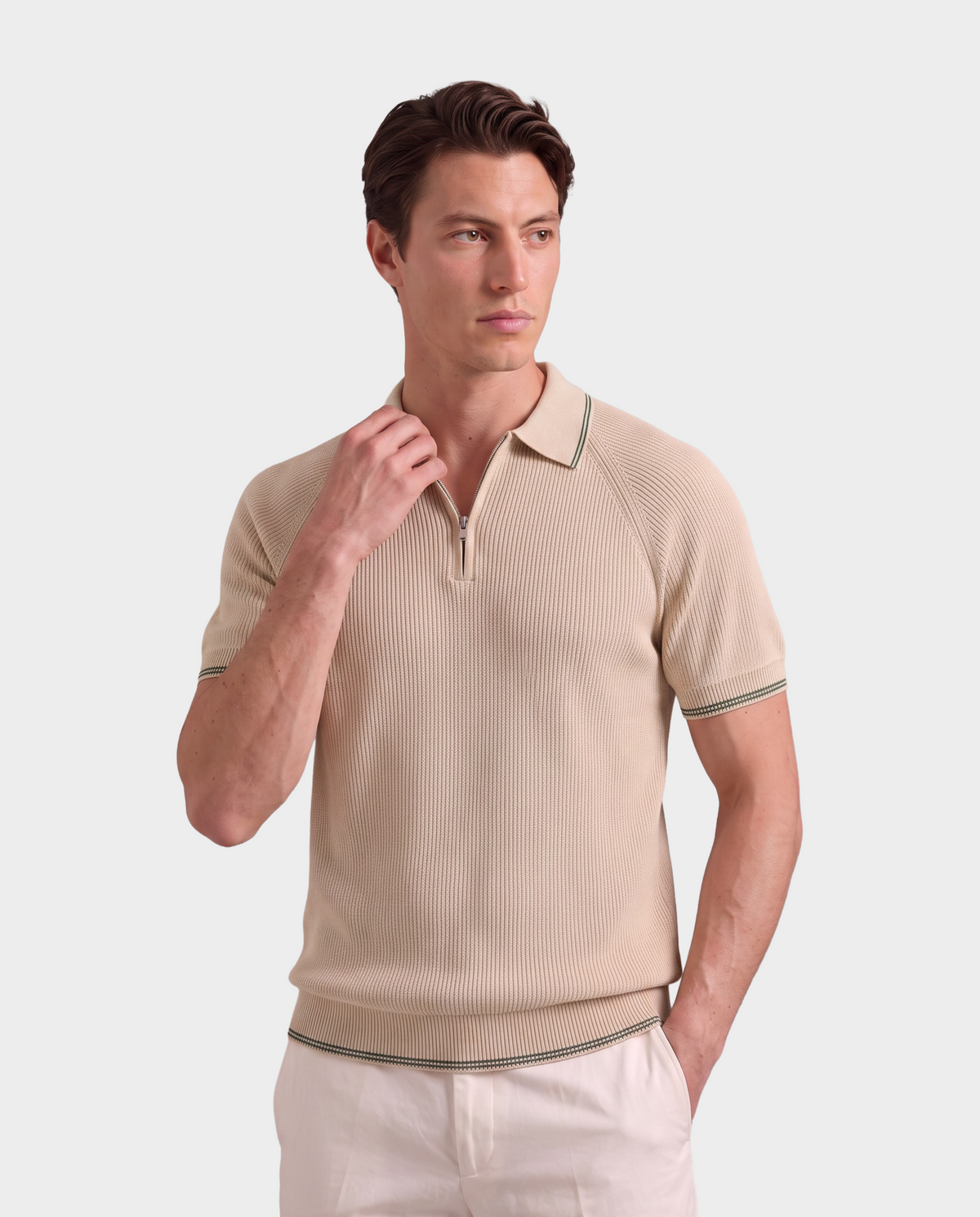 Saint Tropez Old Money Ribbed Zip Polo