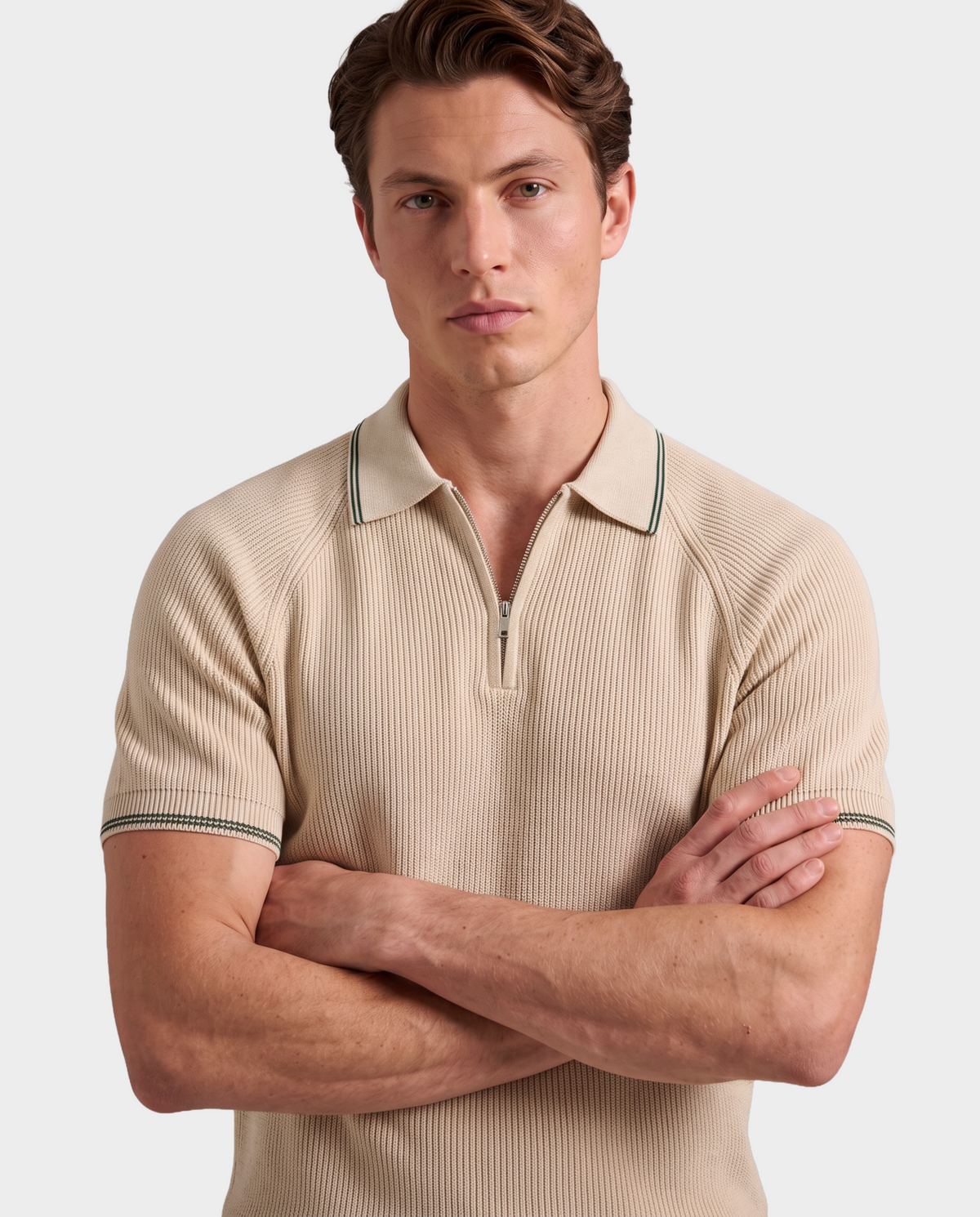 Saint Tropez Old Money Ribbed Zip Polo