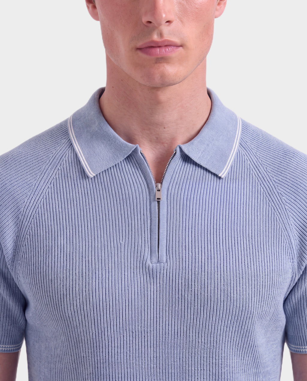 Côte d’Azur Old Money Ribbed Zip Polo