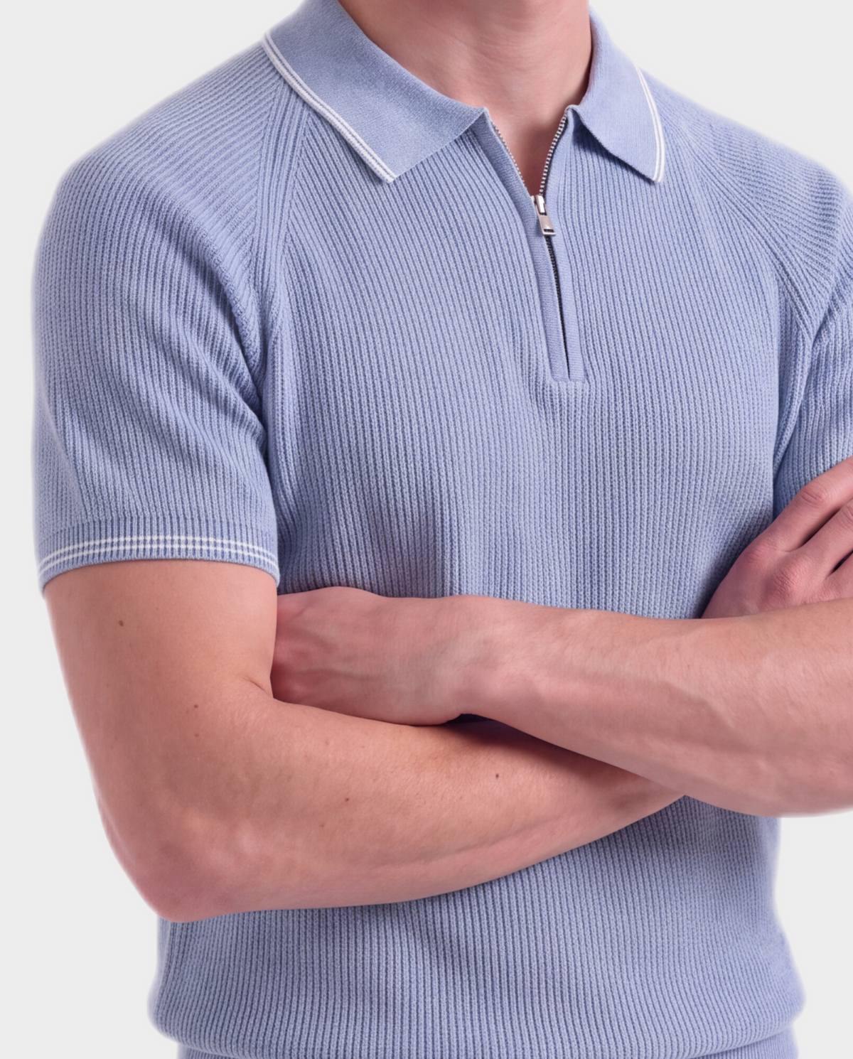 Côte d’Azur Old Money Ribbed Zip Polo