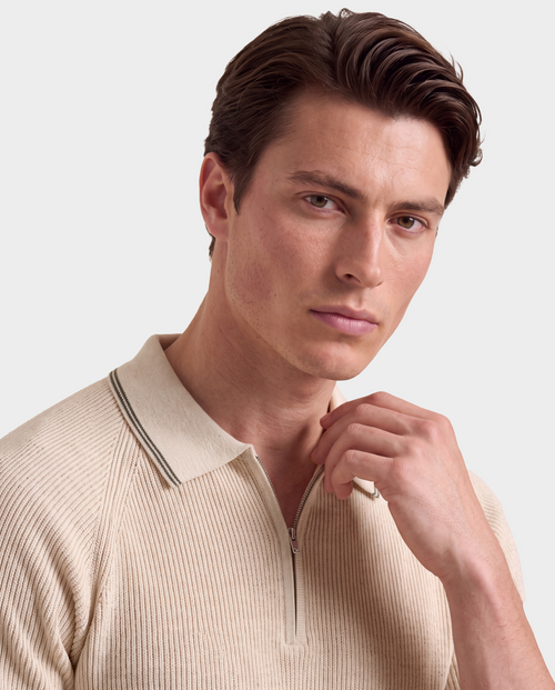 Saint Tropez Old Money Ribbed Zip Polo