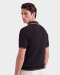 Monaco Noir Old Money Ribbed Zip Polo