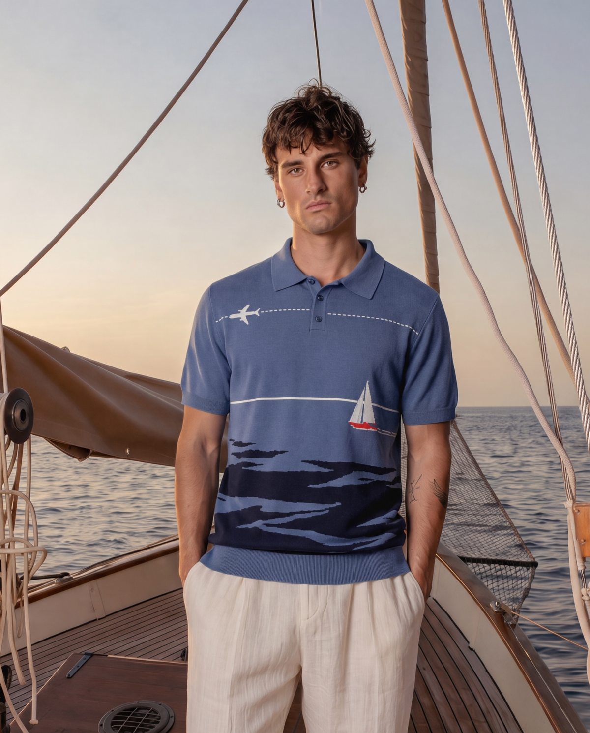 The Horizon Polo Intarsia Knit