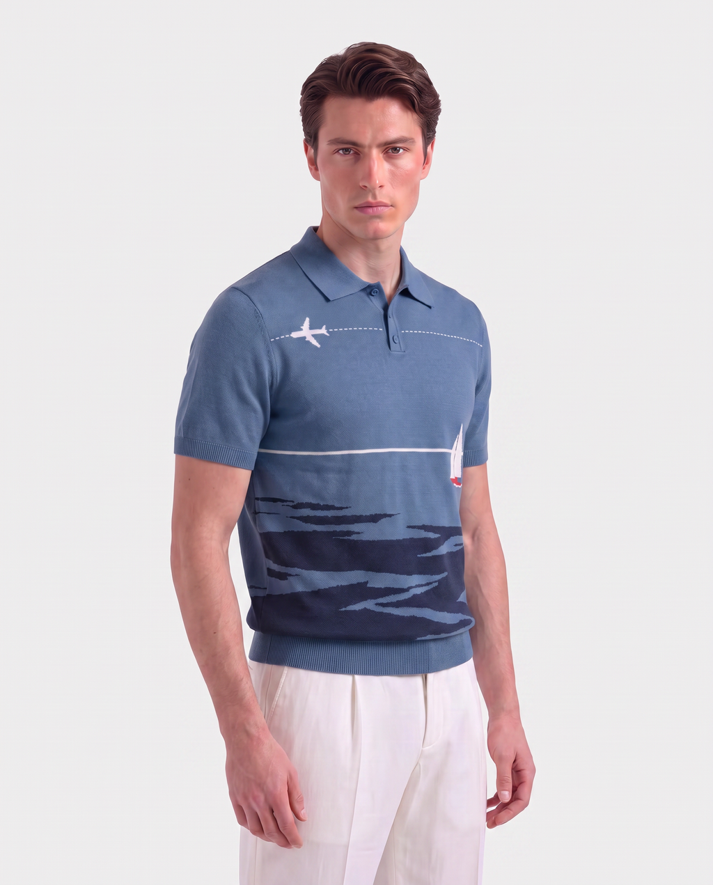 The Horizon Polo Intarsia Knit