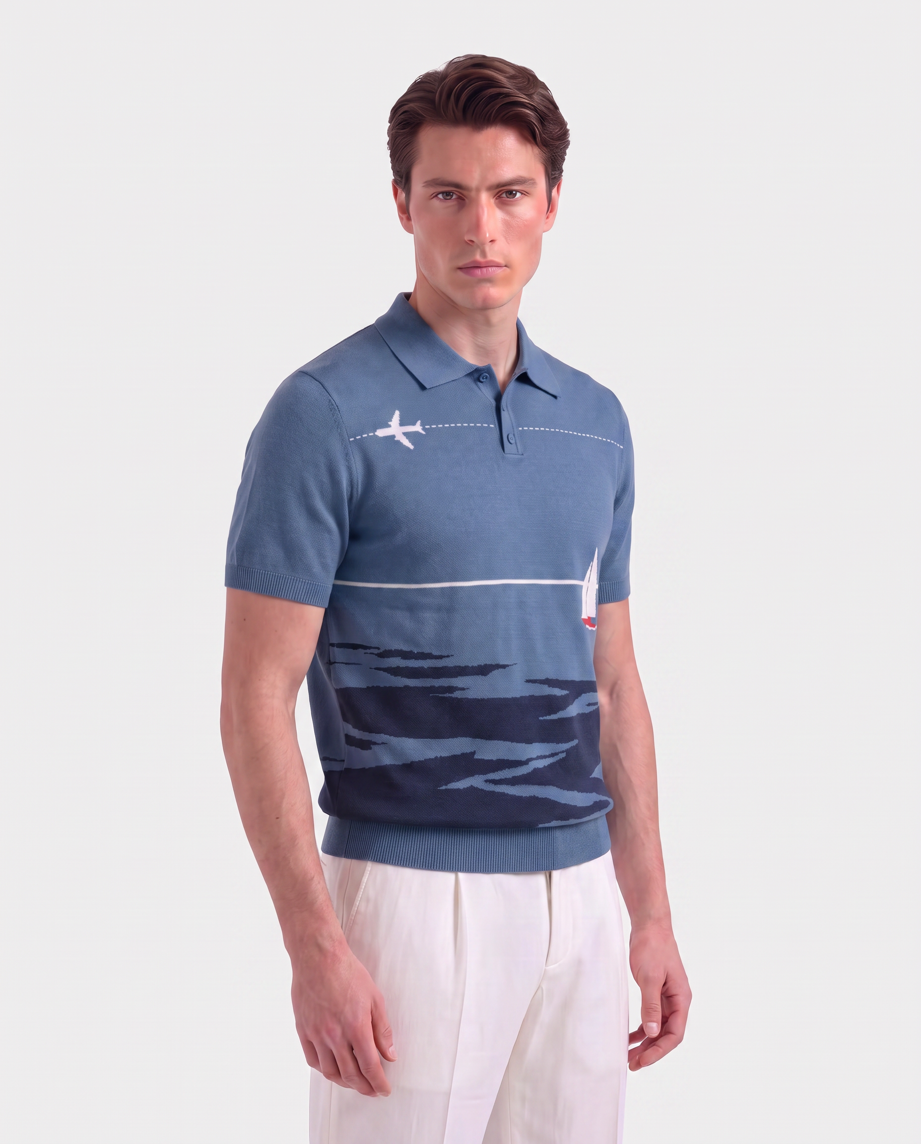 The Horizon Polo Intarsia Knit