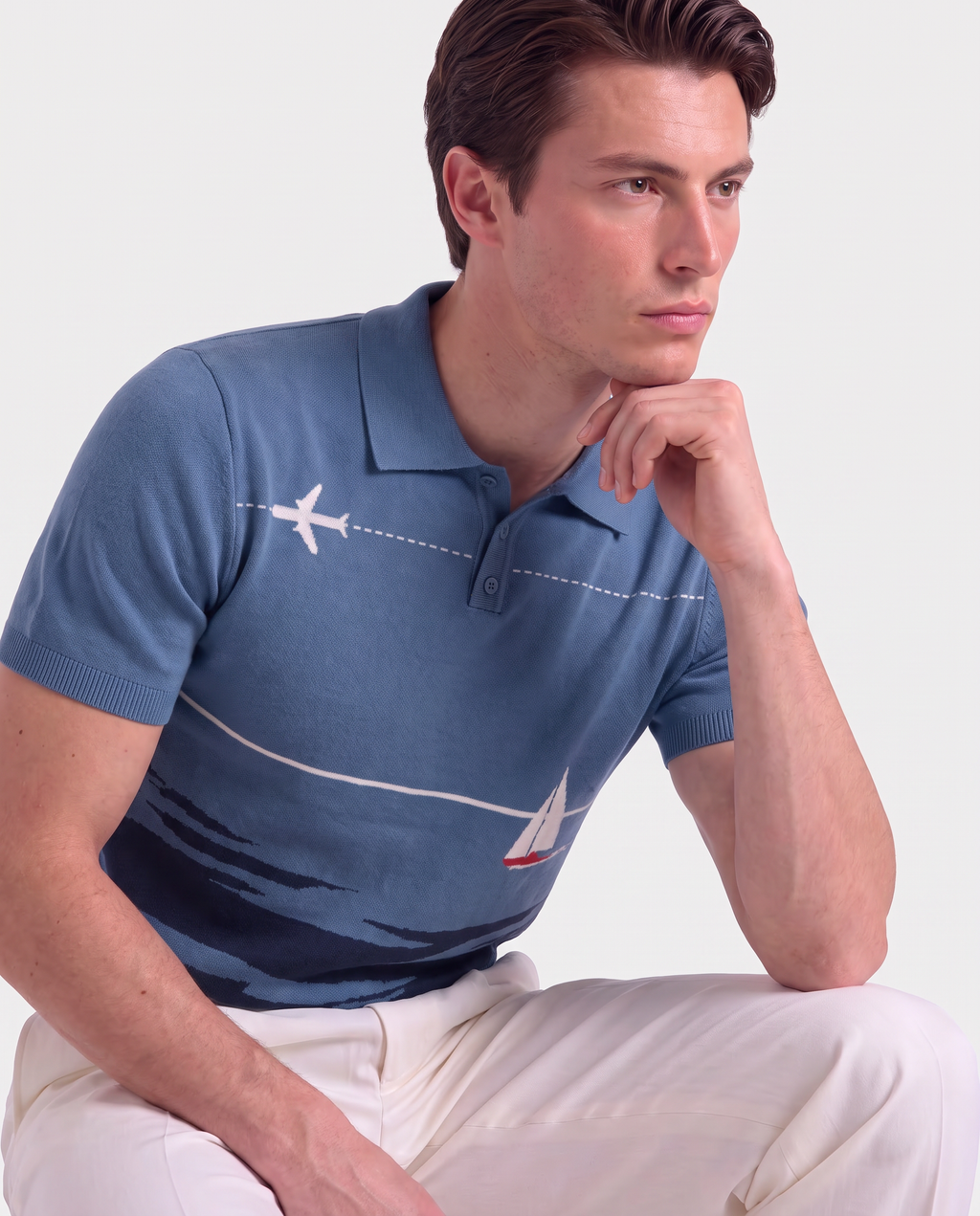 The Horizon Polo Intarsia Knit