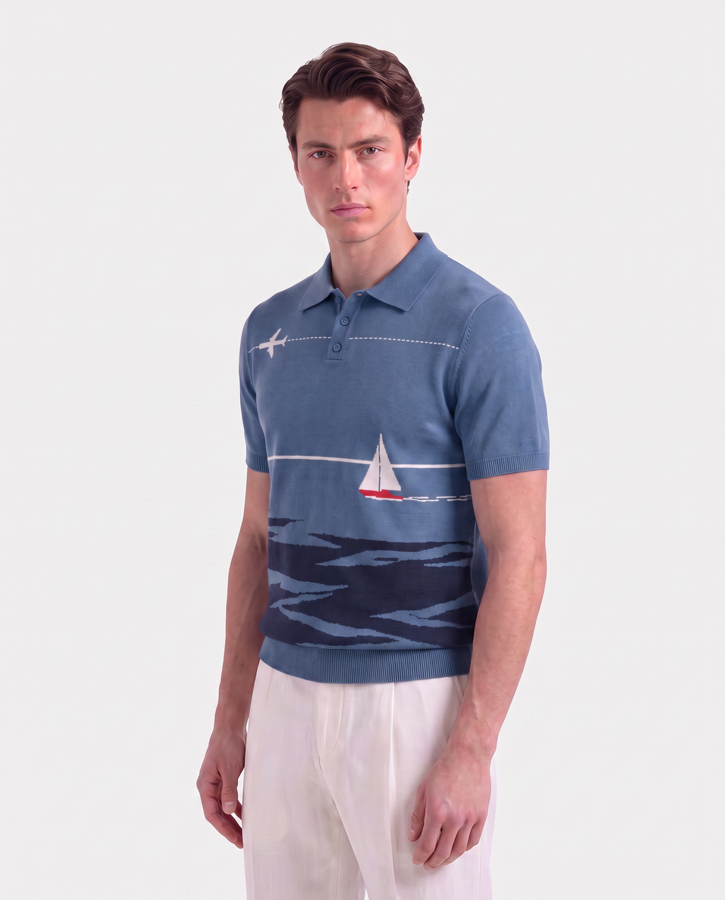 The Horizon Polo Intarsia Knit