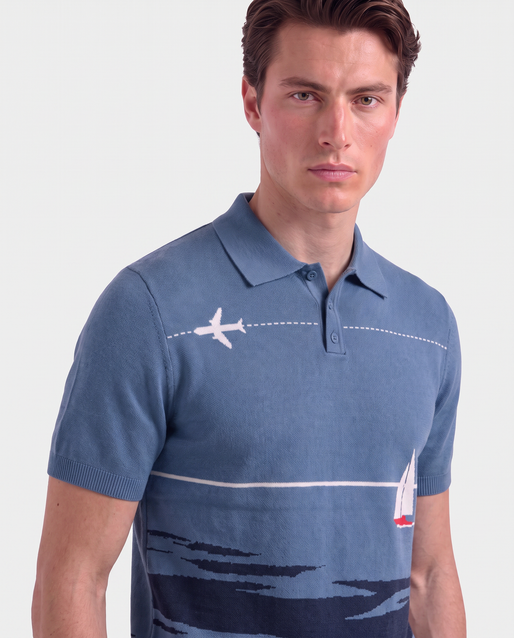 The Horizon Polo Intarsia Knit