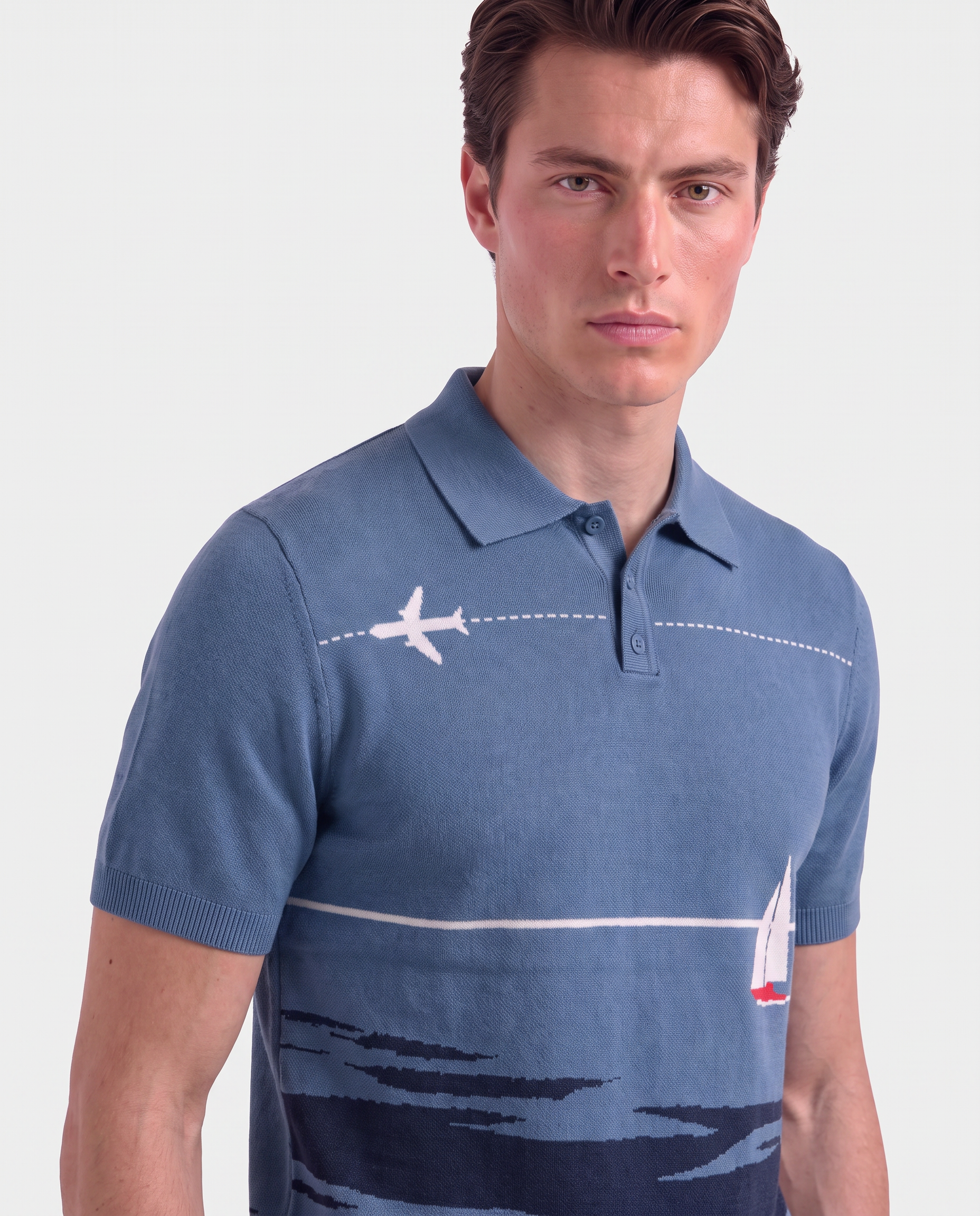 The Horizon Polo Intarsia Knit