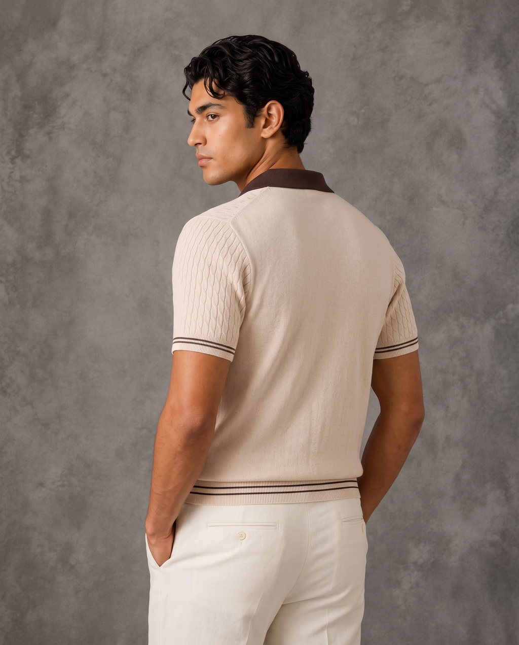 Portofino Old Money Cable Knit Polo