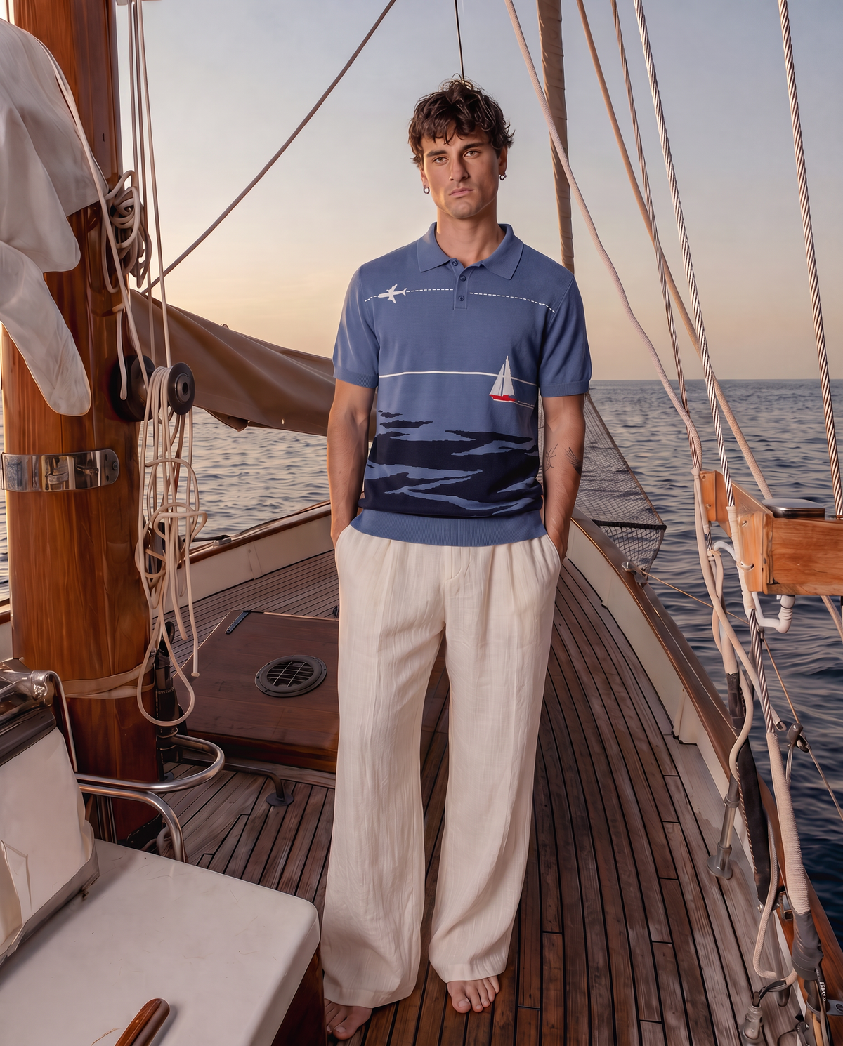 The Horizon Polo Intarsia Knit