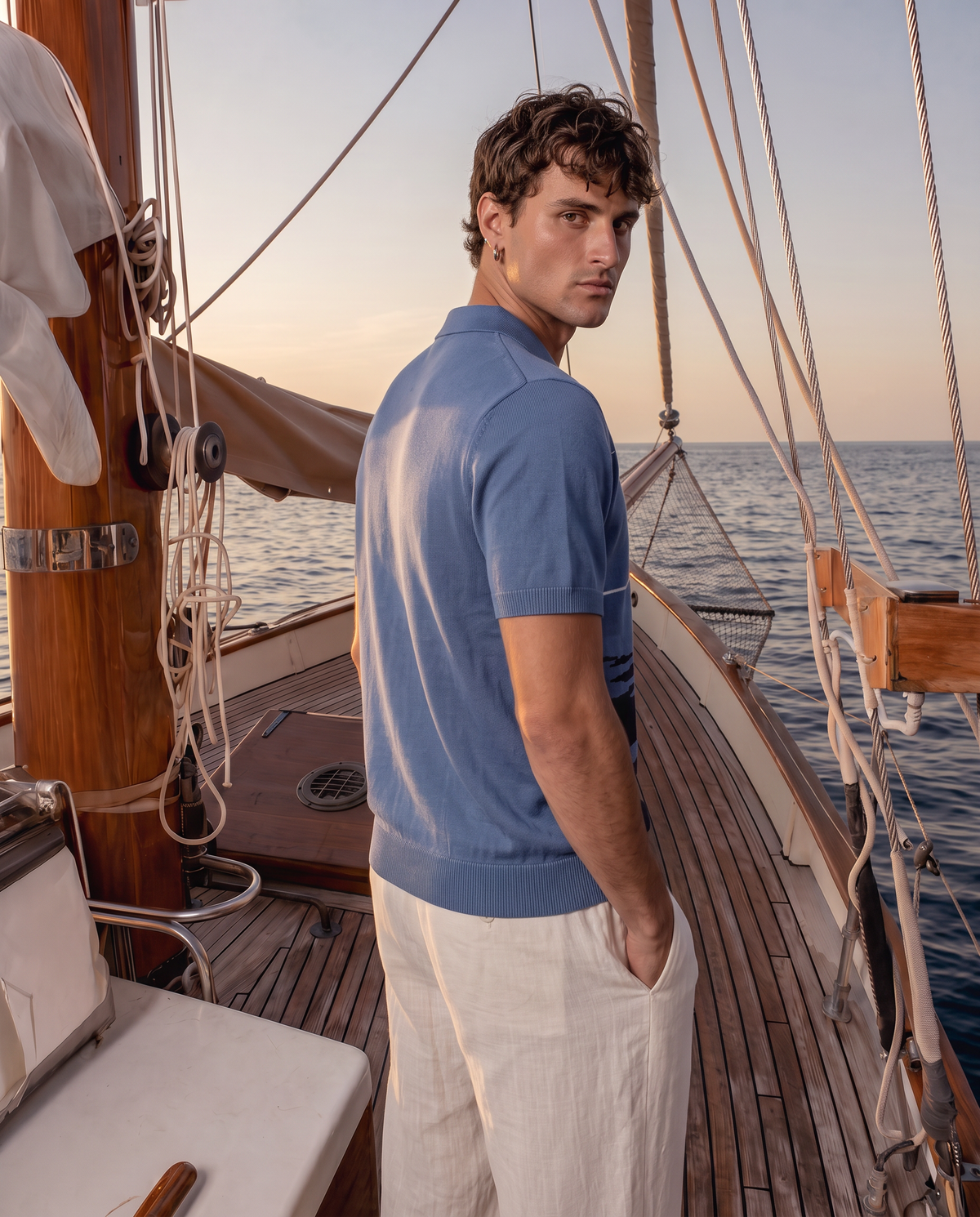 The Horizon Polo Intarsia Knit