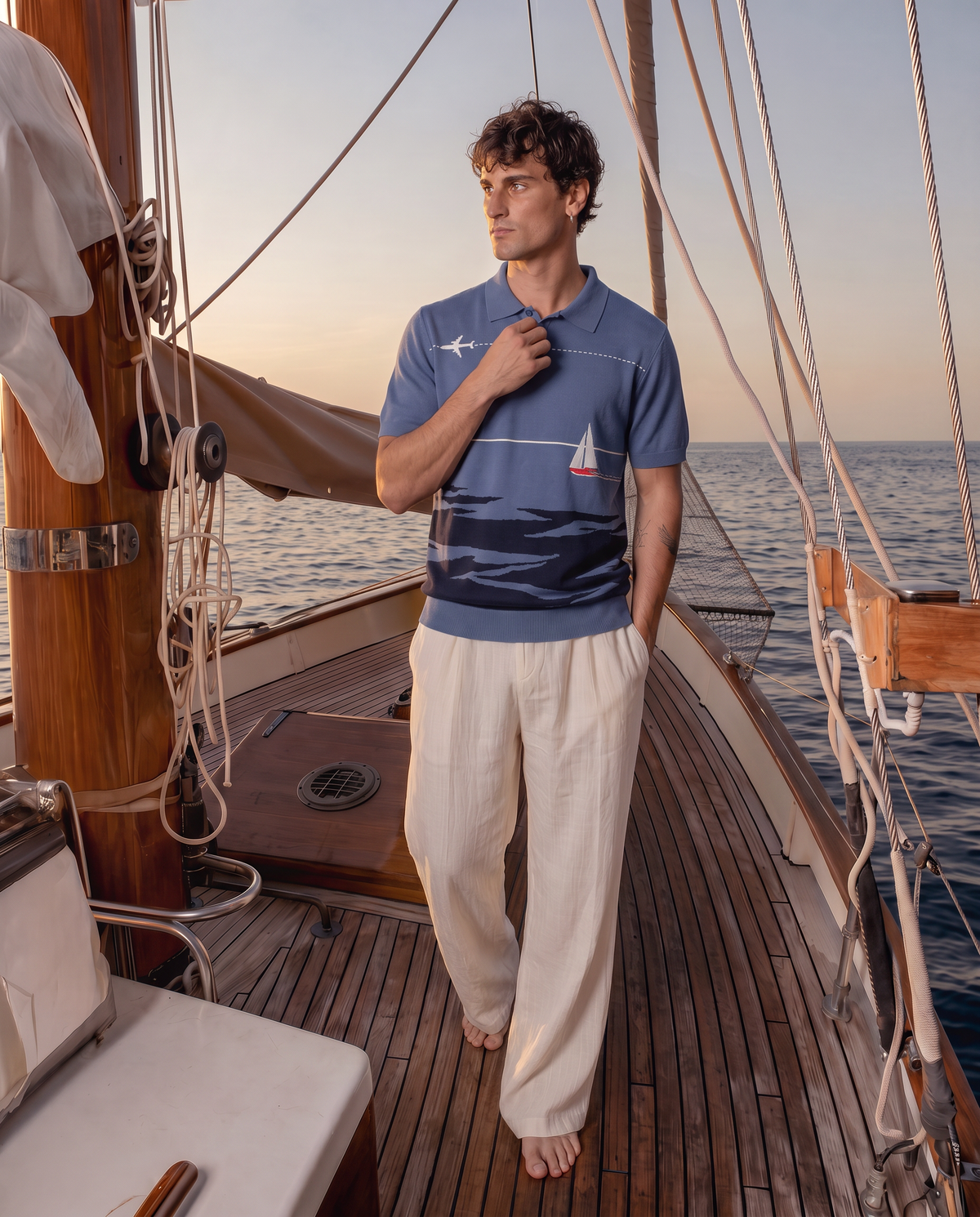 The Horizon Polo Intarsia Knit