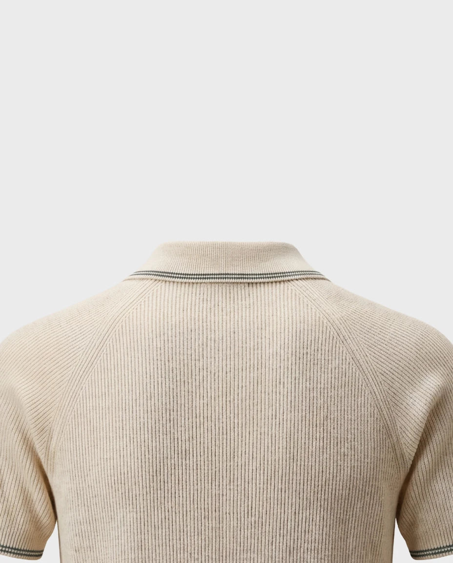 The Saint-Tropez Quarter-Zip Knit Polo — Ivory