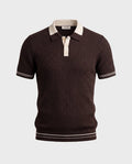 Old Money Cable Knit Polo for Men – Panarea, Brown