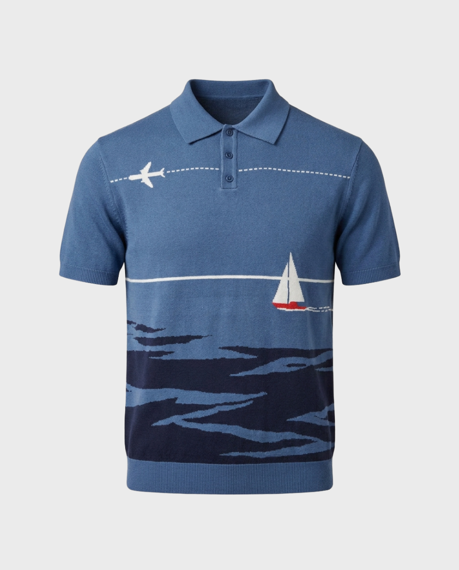 The Horizon Polo Intarsia Knit