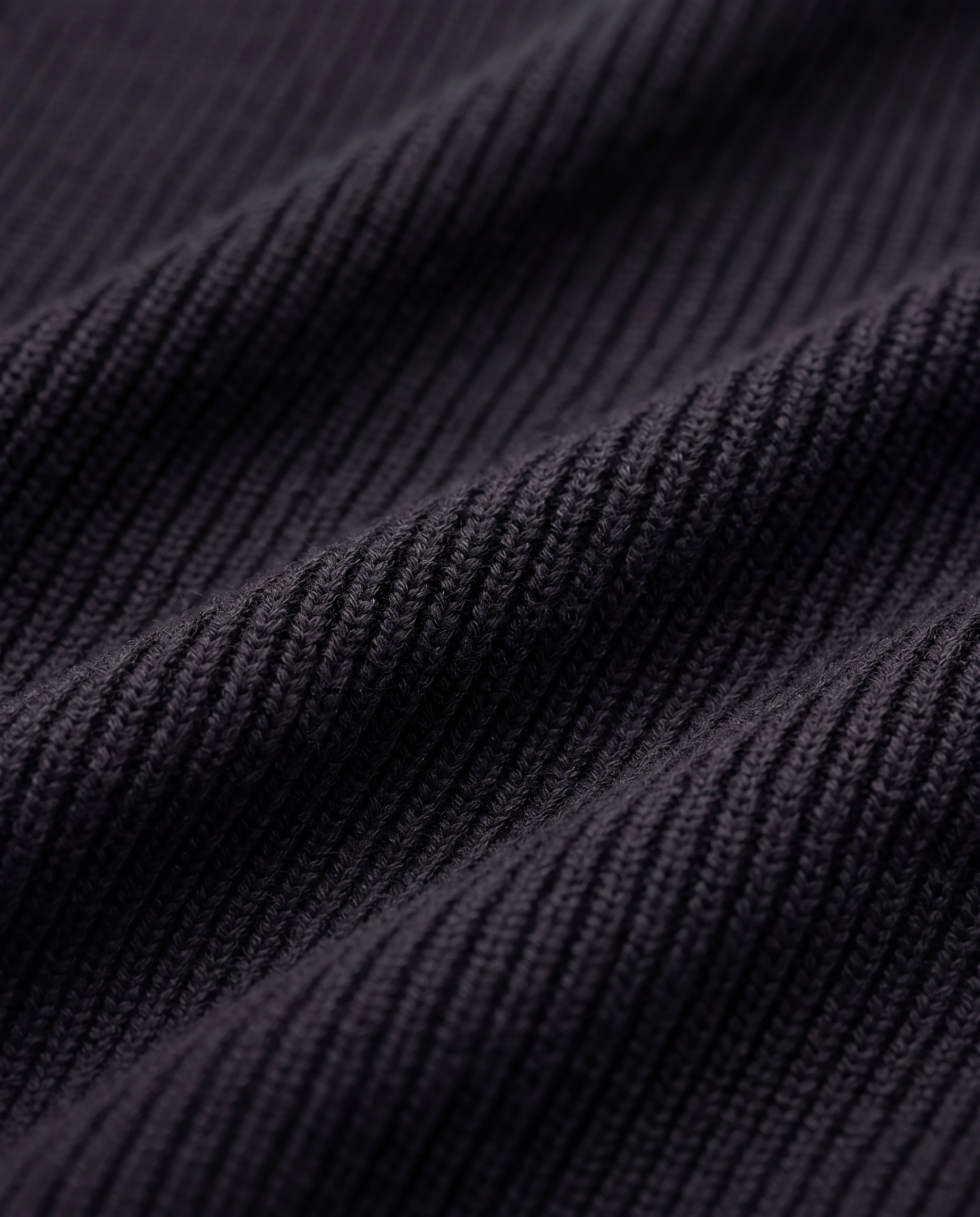 The Monaco Noir Quarter-Zip Knit Polo — Black