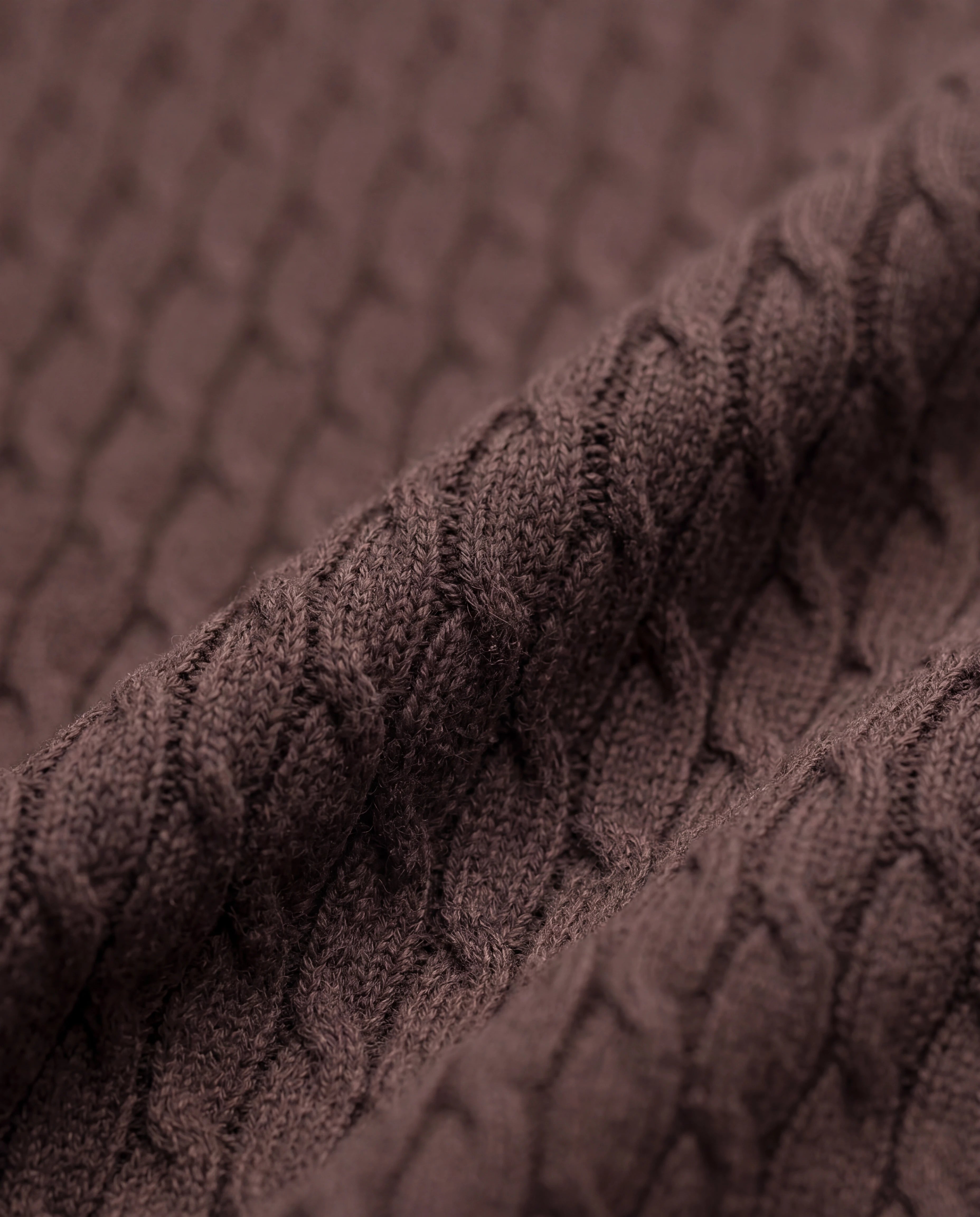 The Panarea Cable Knit Polo — Brown