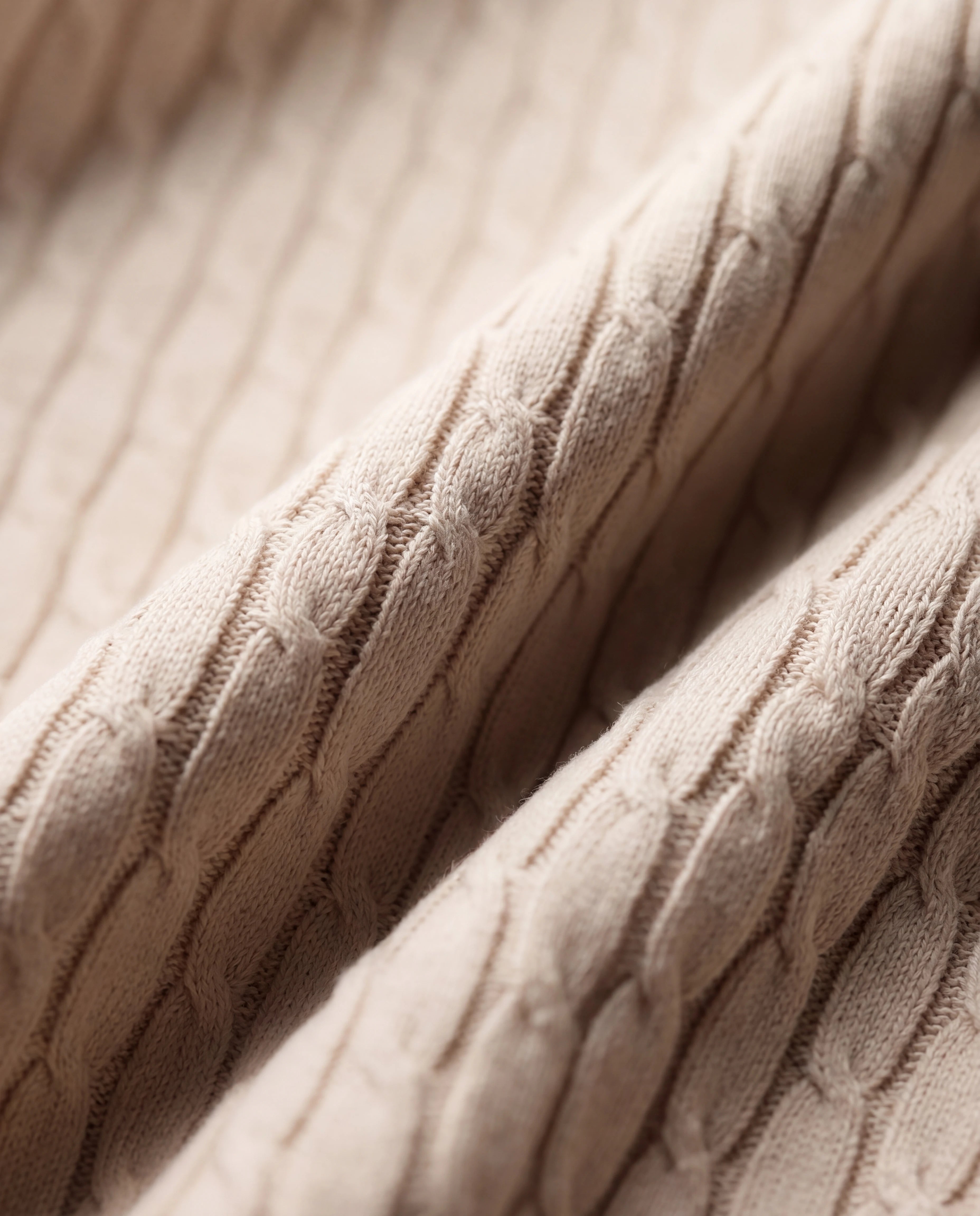 The Portofino Cable Knit Polo — Espresso Ivory